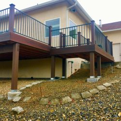 green deck with yard below